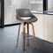 Armen Living Mona 26" Counter Height Swivel Gray Faux Leather and Walnut Wood Bar Stool LCMNBAWAGR26 - alternate 3